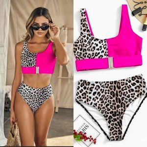 Shein Animal Print two piece bathing suit
